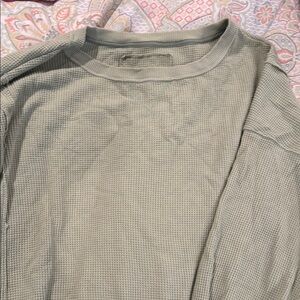 American Eagle Outfitters Light Green Waffle Knit Top